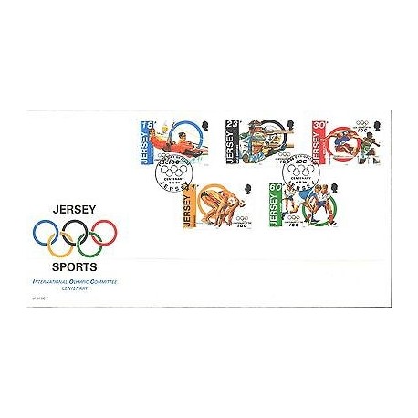 O) 1994 JERSEY, CENTENARY IOC - INTERNATIONAL OLYMPIC COMMITTEE, FDC XF