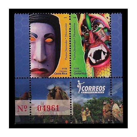 E)2008 COSTA RICA, NATIONAL HOLIDAY MASKED, FESTIVITY, SOUVENIR SHEET, MNH