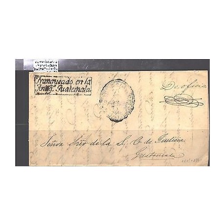 O) 1861 GUATEMALA, PRESTAMP, FRANQUEADO ANTIGUA GUATEMALA, XF