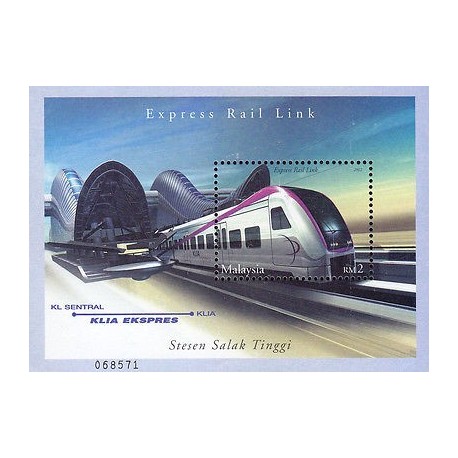 G)2002 MALAYSIA, EXPRESS RAIL LINK, LOCOMOTIVE-TRAIN-RAILWAY, STESEN SALAK TINGG