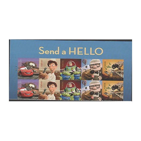 O) 2011 UNITED STATES, CARTOON, SEND A HELLO- FOREVER, STICKERS-ADHESIVE, XF