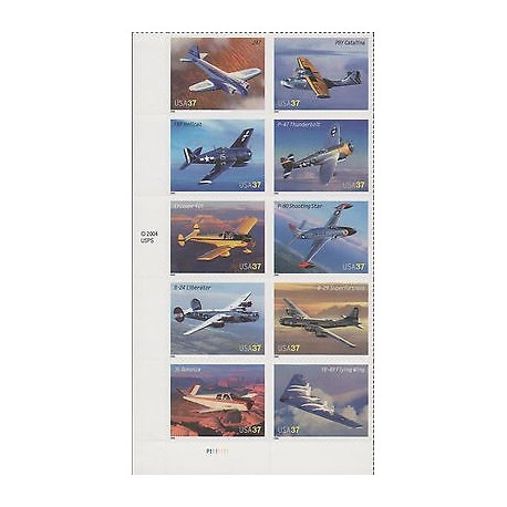 O) 2004 UNITED STATES, SEAPLANES, BOMBERS, AIRCRAFT, SET OF ADHESIVES, STICKERS 