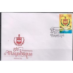 O) 2016 CARIBE, 5TH ANNIVERSARY MAYABEQUE PROVINCE, COAT, FDC