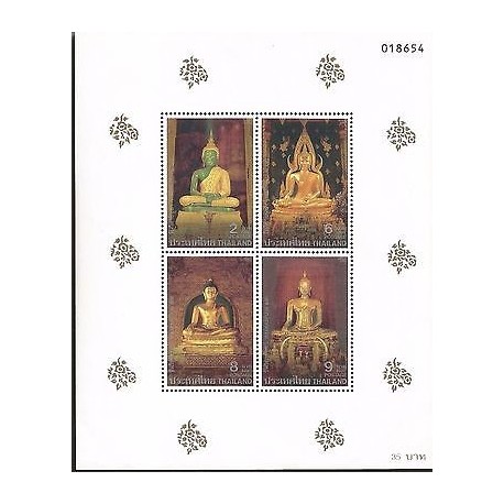 E) 1995 THAILAND, STAMP BUDDHA STATUES BLOCK, MNH