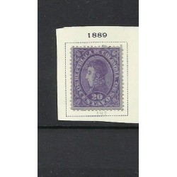 O) 1889 COLOMBIA, GENERAL ANTONIO NARIÑO, 20 CENTAVOS PURPLE, XF
