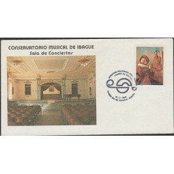 O) 1980 COLOMBIA,IBAGUE- MUSICAL CONSERVATORY-MUSICAL INSTRUMENT- VIOLIN, FDC XF