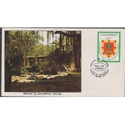 O) 1979 COLOMBIA, TREE, COAT OF ARMS, EL GALLINERAL-PARK, FDC XF