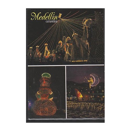 RE)2015 COLOMBIA, CHRISTMAS IN MEDELLIN, POSTCARD 
