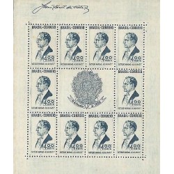 RE)1938 BRAZIL, PRESIDENT VARGAS, 466, A154, SOUVENIR SHEET OF 10, MNH 