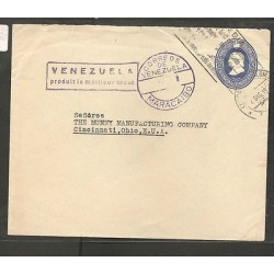 O) 1939 COLOMBIA, EMBOSSED COLON, CIRCULATED BY VENEZUELA, COVER TO OHIO-USA, XF