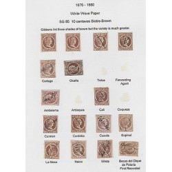 O) 1876 TO 1880 COLOMBIA, 10 CENTAVOS BISTE BROWN, WHITE WOVE PAPER, 