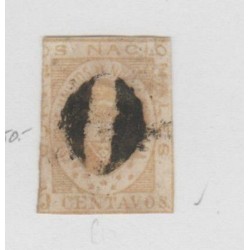 O) 1861 COLOMBIA, 5 CENTAVOS, SG 12, PALE YELLOW TO ORANGE BUFF, MINT, 