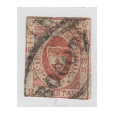 O) 1861 COLOMBIA, 20 CENTAVOS , SG 14 -RED, MINT XF