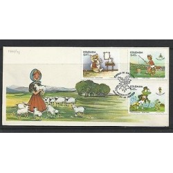 O) 1980 COLOMBIA, CHRISTMAS, WRITER FABLES RAFAEL POMBO, FDC XF
