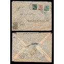 E)1945 CZHESCHOSLOVAKIA,FLOWERS STRIP OF 3, AIR MAIL,CIRCULATED COVER TO MEXICO,