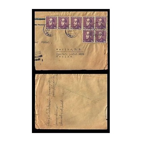 E)1945 CZHESCHOSLOVAKIA, AVIATOR MULTIPLE STAMPS, CIRCULATED COVER TO MEXICO