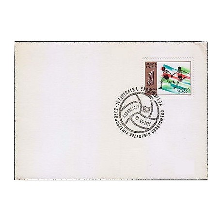 G)1971 POLAND, OLYMPICS MEXICO 68 RELAY RACE STAMP WITH FANCY CANC. UNIFICATION 