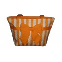 Handbag white and orange color. 