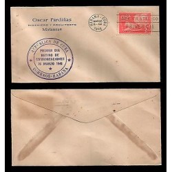 E)1946 CARIBBEAN, COMMUNICATIONS RETIREMENT RED STAMP, FDC