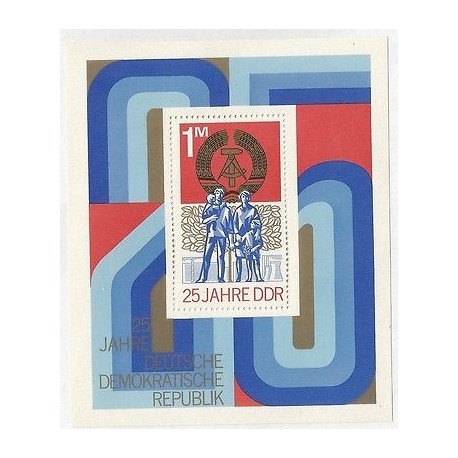 B) 1974 GERMANY, DEMOCRACY, FAMILY AND FLAG, 25 YEARS GERMAN DEMOCRATIC REP