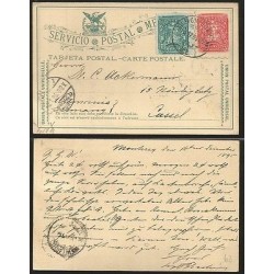 G)1895 MEXICO, EMBOSSED MULITAS 2 CTS. POSTRAL STATIONARY, DOUBLE RATED, CIRCULA