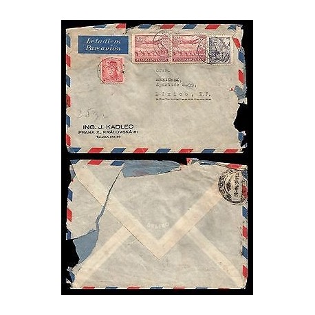 E)1945 CZECHOSLOVAKIA, MILITARY, AVIATOR, AIRPLANE, AIR MAIL, CIRCULATED COVER 