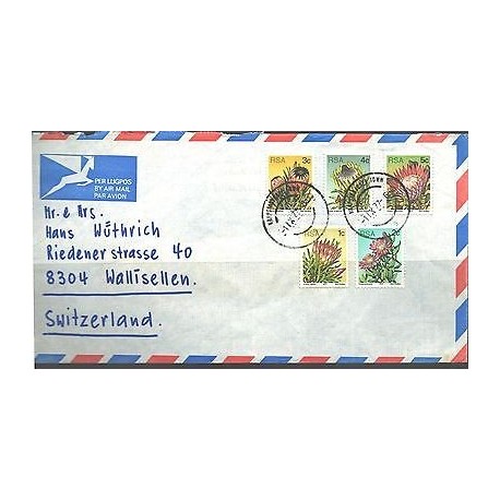 O) 1977 SOUTH AFRICA, PROTEA - CACTUS, COVER TO SWITZERLAND, XF