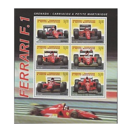 RO)1996 GRENADA, CAR RACING, FERRARI F.1, FOLD, MNH
