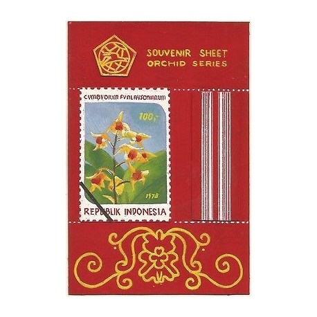 B)1978 INDONESIA, FLOWERS, PLANTS, ORCHID SERIES, MNH