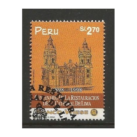 E)1998 PERU, RESTORATION OF THE CATHEDRAL OF LIMA CENT, 1186, A527, MNH