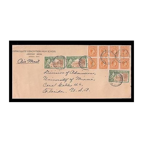 E)1945 JAMAICA, KING GEORGE VI, A36, BLOCK OF 8, CITRUS GROVE, A40, PAIR OF 3,