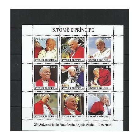 O) 2003 SAO TOME AND PRINCIPE, POPE JOHN PAUL II, MINI SHEET, MNH