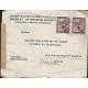 E)1953 AUSTRIA, MOUNTAIN VIOLET STAMP STRIP OF 2, CIRCULATED COVER TO FRANCE, XF