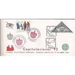 B)1993 CARIBBEAN, TRADITIONAL COSTUMES, BOAT, SPANISH-CARIBE PHILATELIC