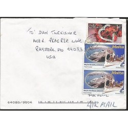 E)2000 MALTA, AIR MAIL, CRUISE AND BOATS, CIRCULATED COVER TO USA, XF