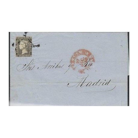 o) 1840 SPAIN, ISABEL, 1ST ISSUE CIRCULATED COVER FROM MALAGA TO MADRID, WITH AR