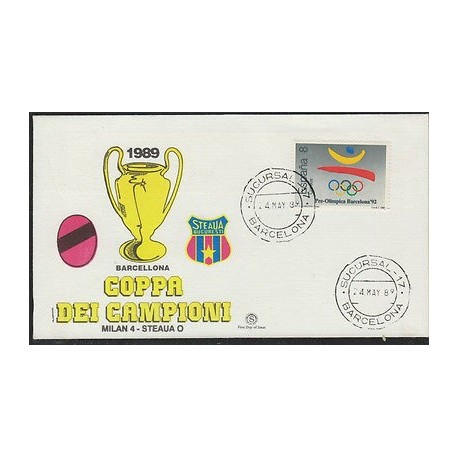 O) 1989 SPAIN, CUP CAMPIONATO PRE-OLYMPIC LOGO OLYMPIC, FDC XF.