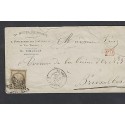o) 1874 FRANCE, COMMERCIAL COVER HOTEL DE RUSSIE, TO BRUXELLES, THORN ON THE RIG