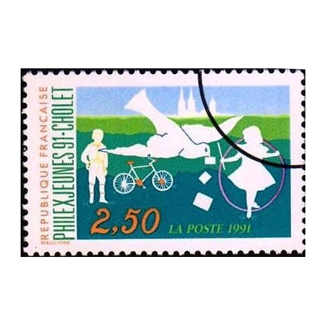 O) G - 1991 FRANCE, YOUTH PHILATELIC EXHIBITION CHOLEL -SC 2243 - BICYCLE - MESSENGER PIGEON. MNH