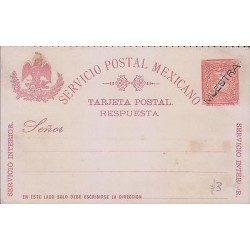 G)1895 MEXICO, SPECIMEN, EAGLE RED POSTAL STATIONARY, POSTMAN-DOG (MULITAS), XF