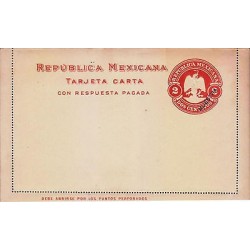 G)1899 MEXICO, SPECIMEN, EAGLE RED POSTAL STATIONARY, UNUSED, XF