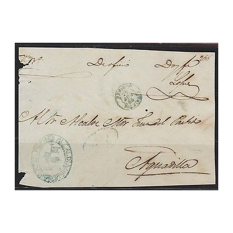 O) 1864 PUERTO RICO, SEAL BLUE ALCALDIA PEPINO, TO AGUADILLA, XF