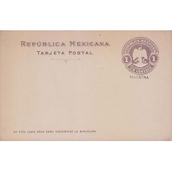 G)1899 MEXICO, SPECIMEN, EAGLE BROWN POSTAL STATIONARY, UNUSED, XF
