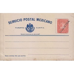 G)1895 MEXICO, SPECIMEN, BLUE EAGLE-POSTMAN-DOG (MULITAS), POSTAL STATIONARY, SH
