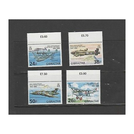 O) 1998 UNITED KINGDOM - GIBRALTAR,WAR PLANES, AIRPLANES 80TH ANNIVERSARY OF THE