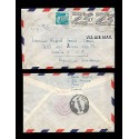 E)1954 FRANCE, FENCING, STRIP OF 2, AIR MAIL, CIRCULATED COVER TO MEXICO D.F, RA