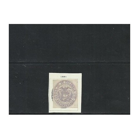 O) 1881 COLOMBIA, UNITED STATES OF COLOMBIA, 10 C. VIOLET - RECOMENDADA, IMPERFO