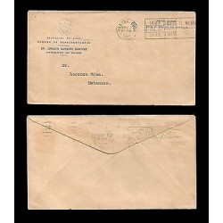 E)1937 CARIBBEAN, FINLAY, METER STAMP, YELLOW FEVER CANCE,. CIRCULATED COVER TO 
