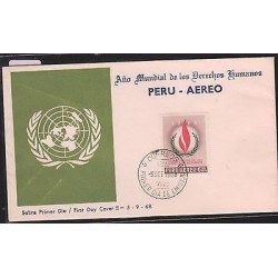 O) 1968 PERU, INTERNATIONAL YEAR OF HUMAN RIGHTS, FDC XF