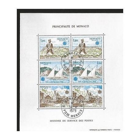 G)1979 MONACO, CEPT, POSTAGE DUES, ARMED MESSENGER-FELUCCA 18TH CENTURY-ARRIVAL 